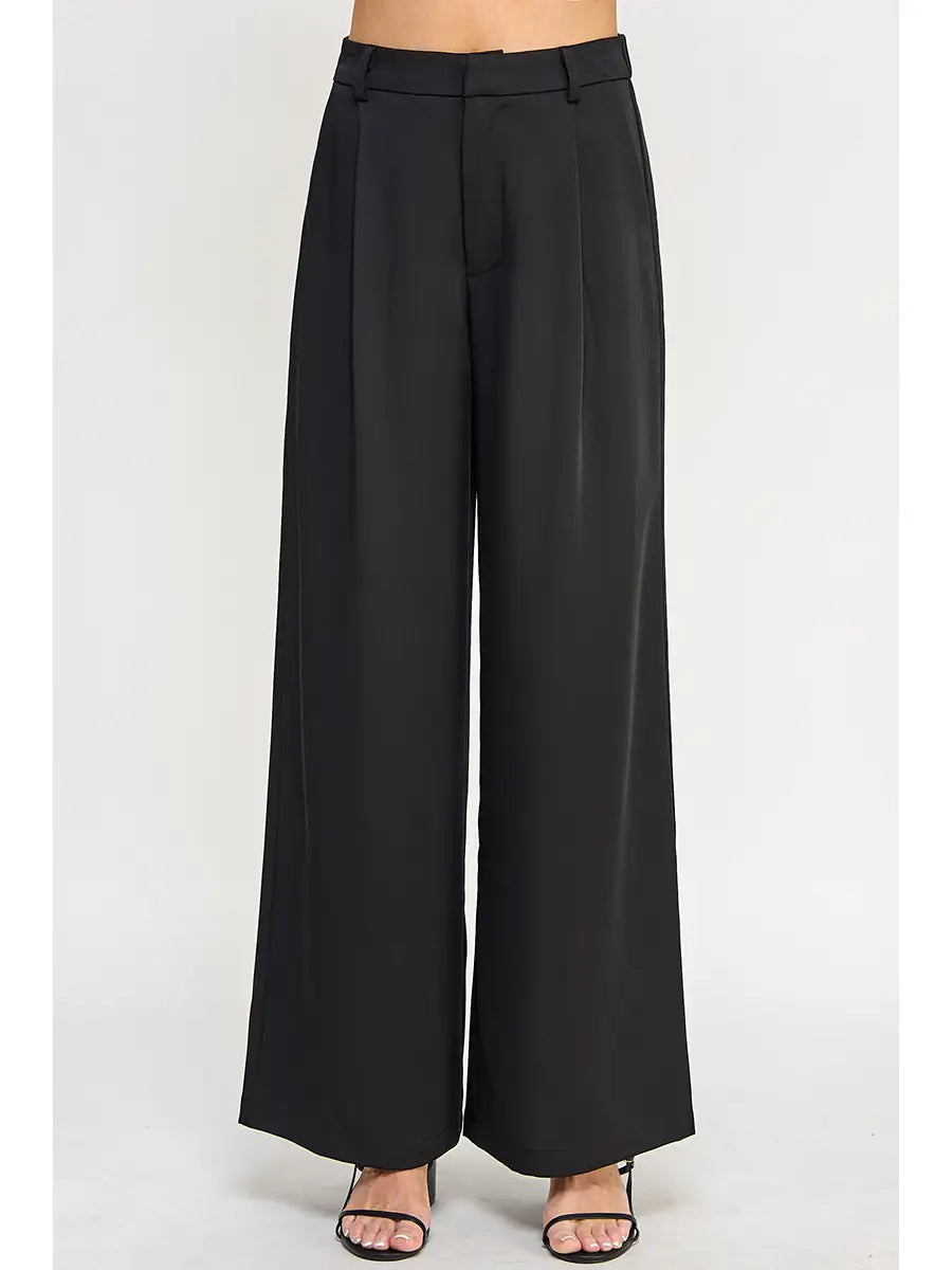 Valerie Pleat Front Drapey Twill Trouser Pant