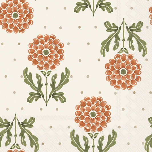 Simple Flower Orangecocktail Napkins 20 Ct Fall Autumn