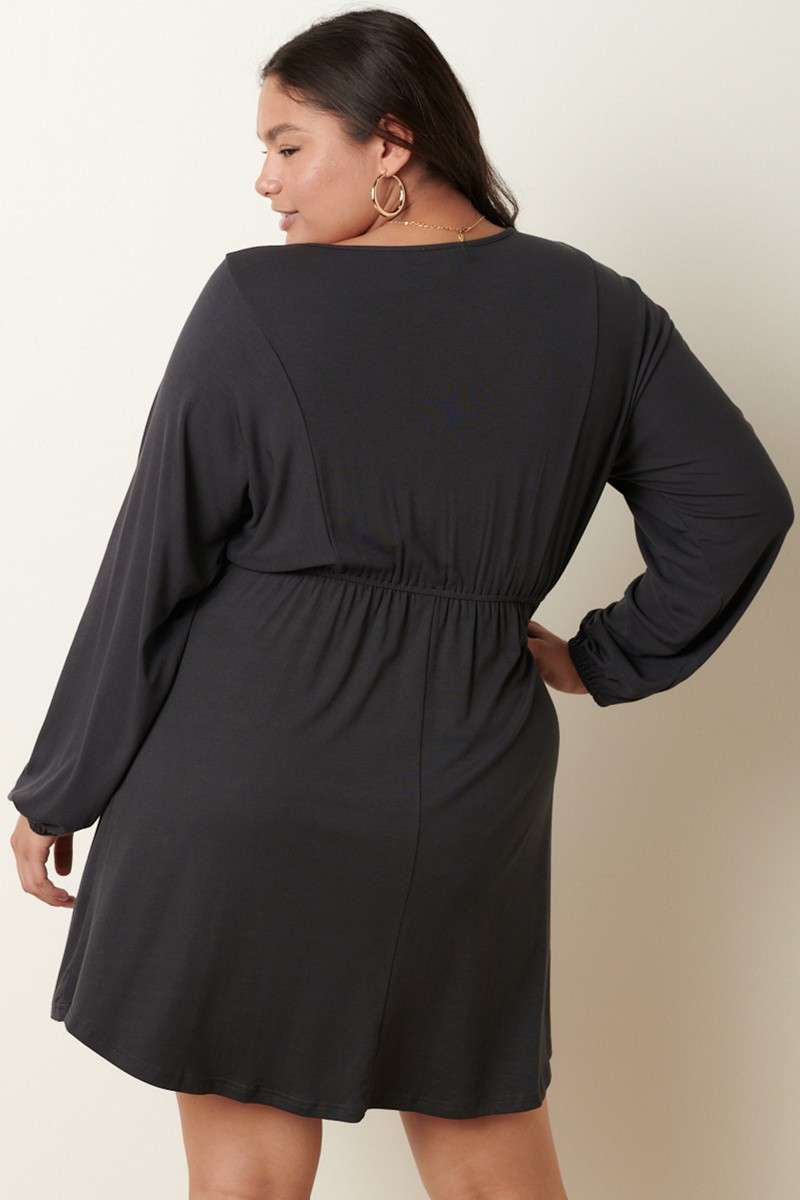 Daphne Knit Dolman Sleeve Swing Dress- Plus