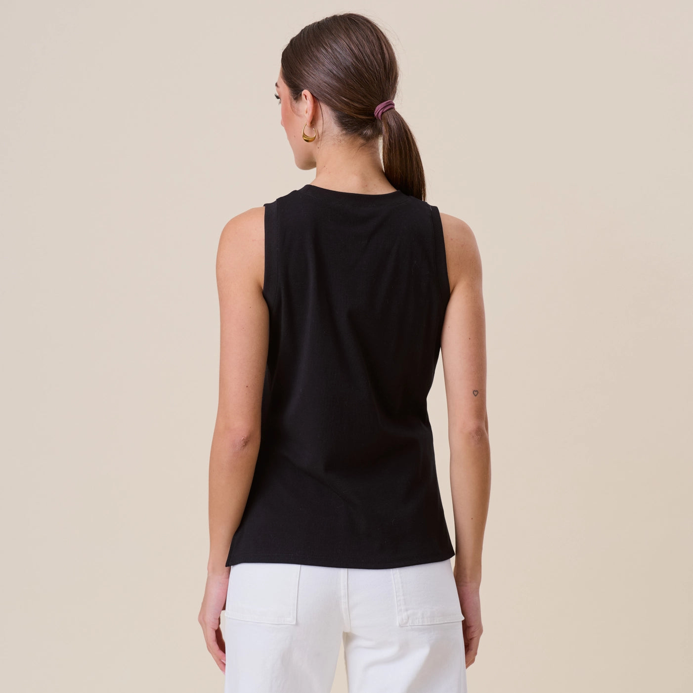 Willa Knit Top with Gathered Gold Brooch