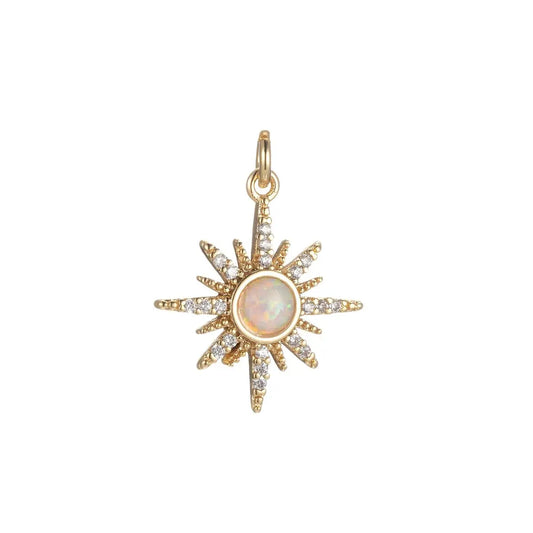 Opal Star Pendant Charm