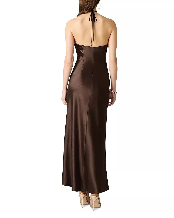 Flora Satin Halter Dress