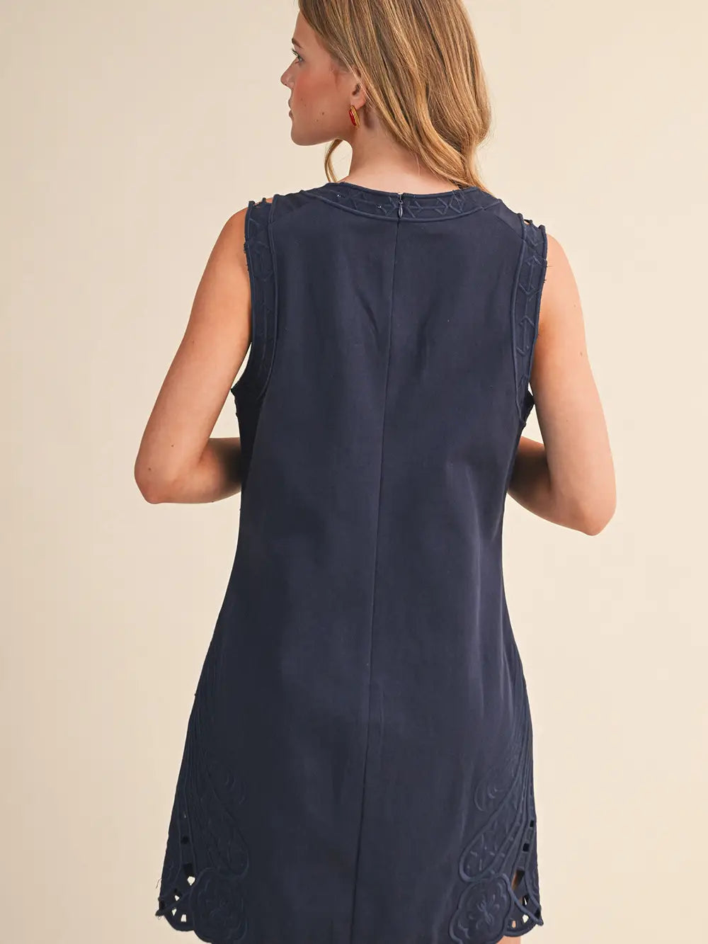Briar Embroidered Shift Cut Out Mini Dress