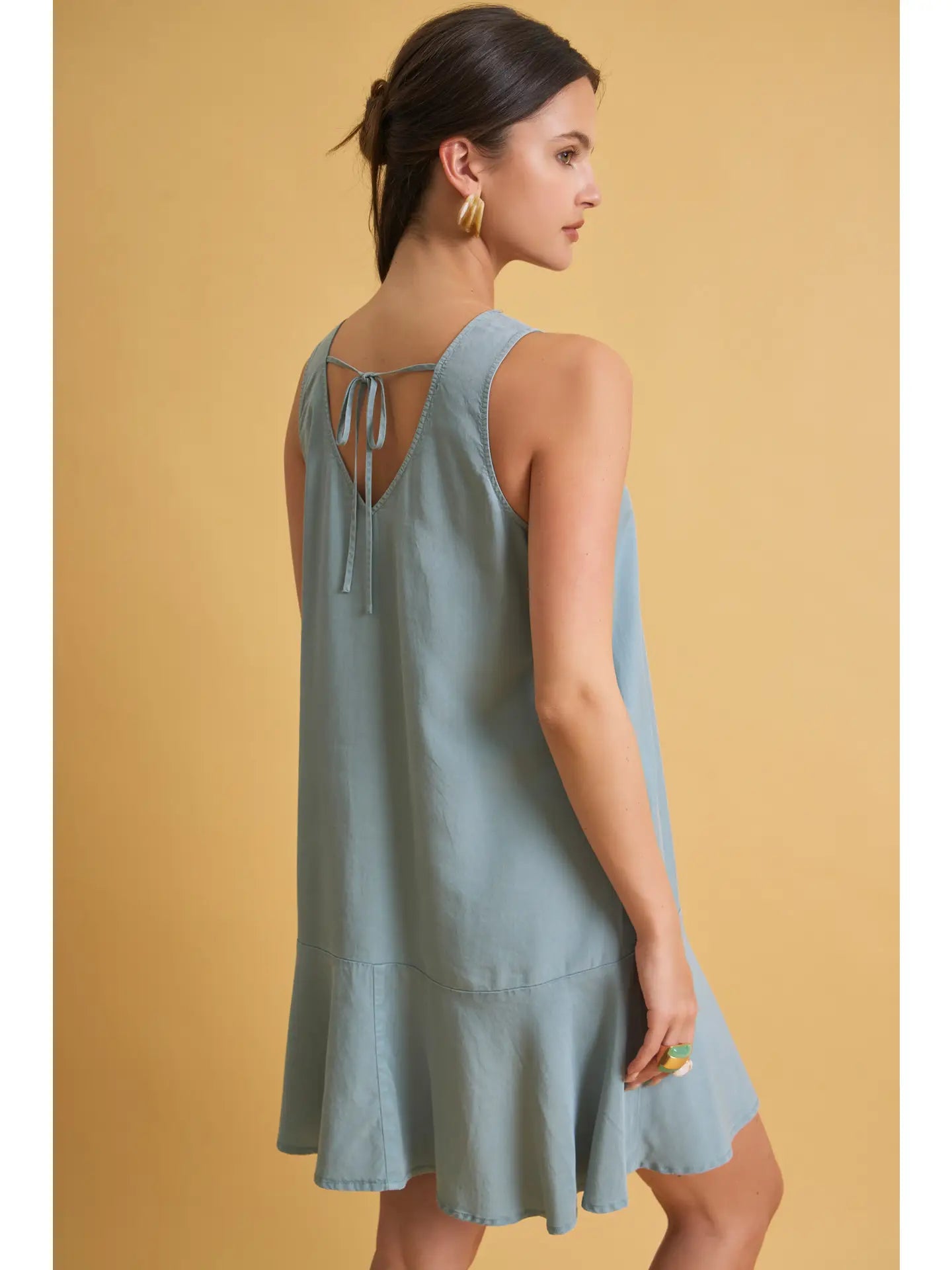 Kendall Ruffle Hem Tencel Mini Dress