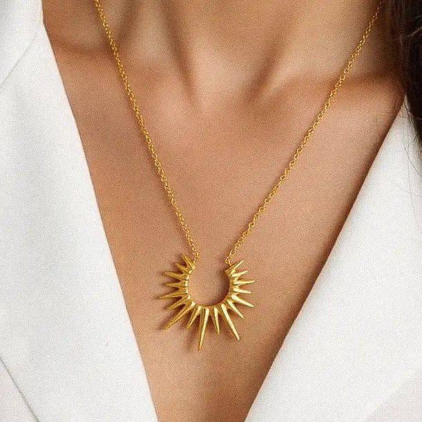Non-Tarnish Gold Sun Necklace