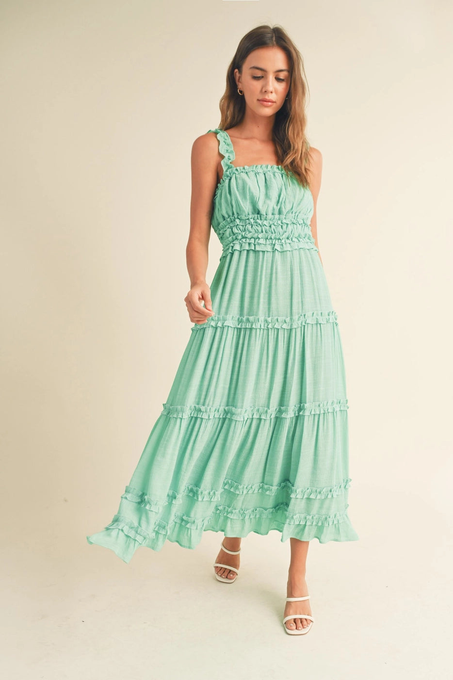 Aimee Ruffled Midi Dress
