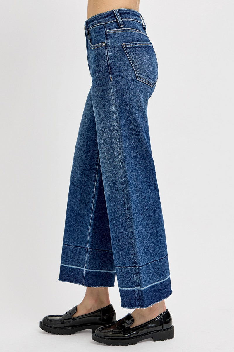 Sonnie Tummy Control High Rise Crop Wide Hem Jeans