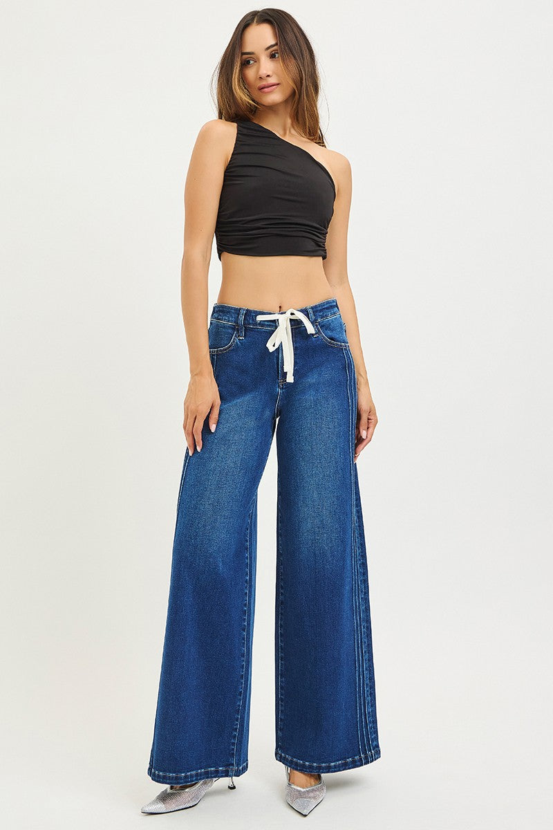 Andy Wide Leg Drawstring Denim