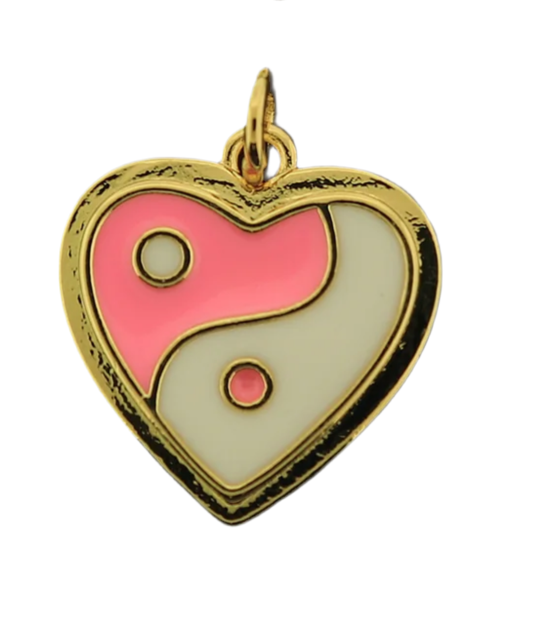 18k Gold Yin Yang Heart Charm