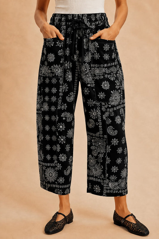 June Printed Barrel Knit Pant