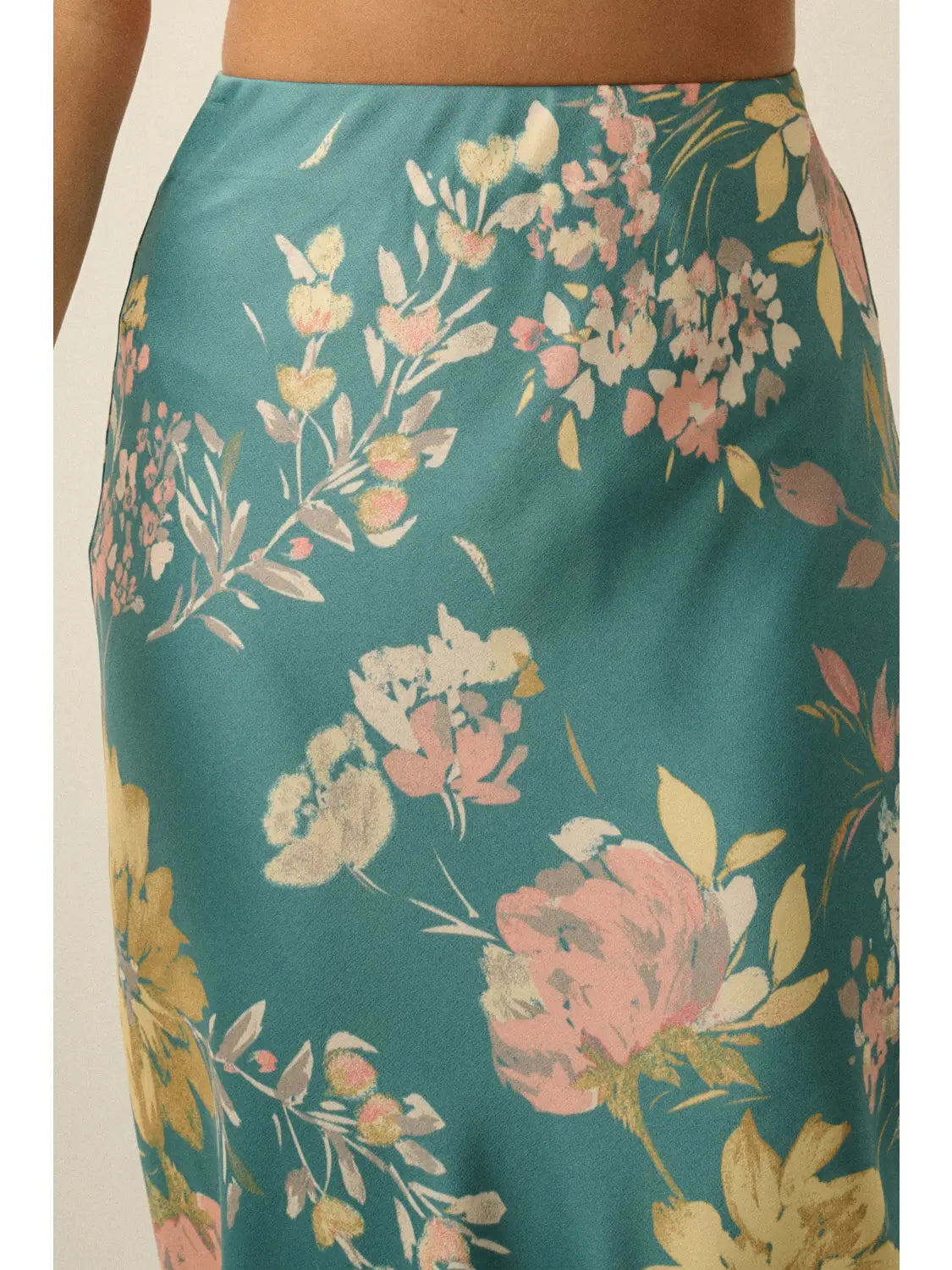 Nellie Floral Maxi Satin Skirt