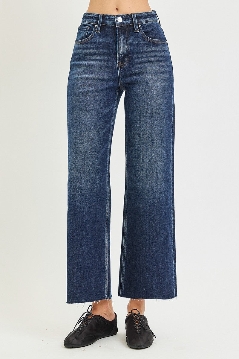 Finn High Rise Cropped Wide Leg Jeans