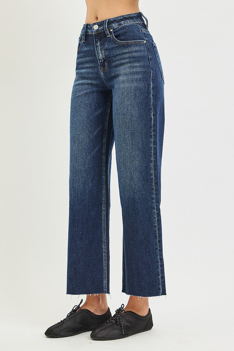 Finn High Rise Cropped Wide Leg Jeans