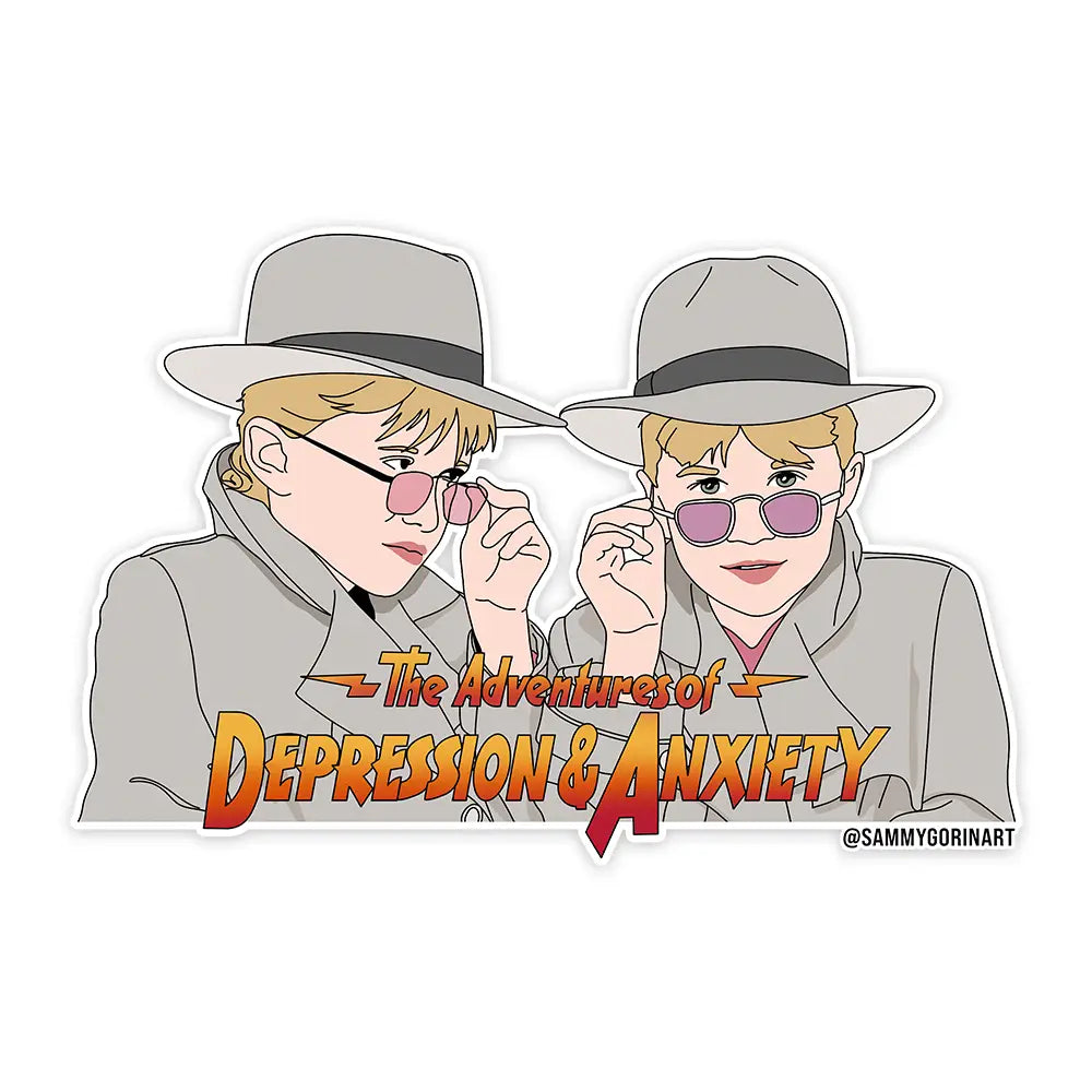 The Adventures of Depression and Anxiety Sticker