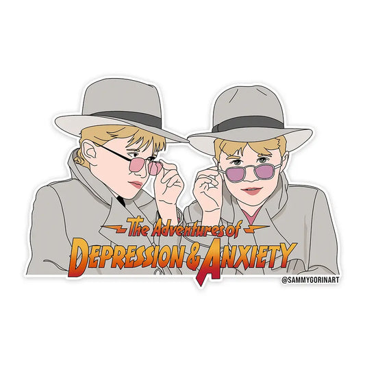 The Adventures of Depression and Anxiety Sticker