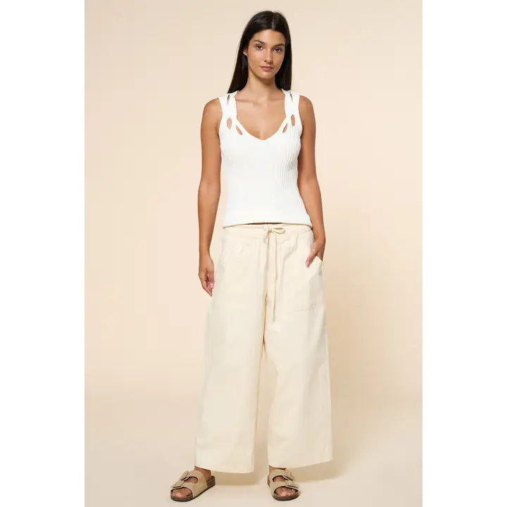 Victoria Ribbed Cut Out Strap Knit Tank Top