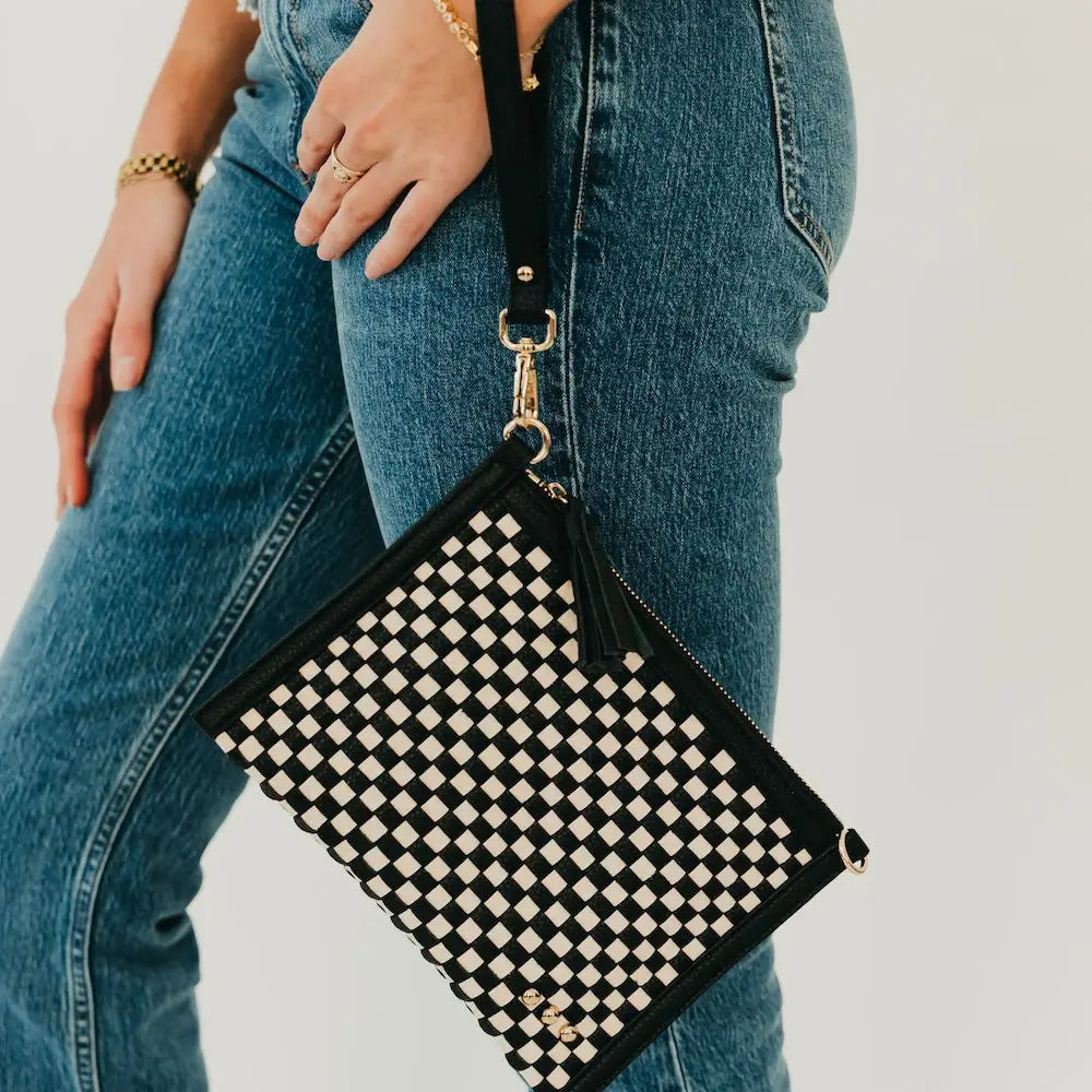 Woven Crossbody and Clutch Bag