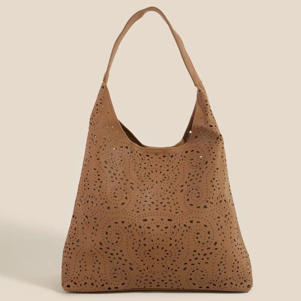 Cutout Faux Leather Shoulder Bag