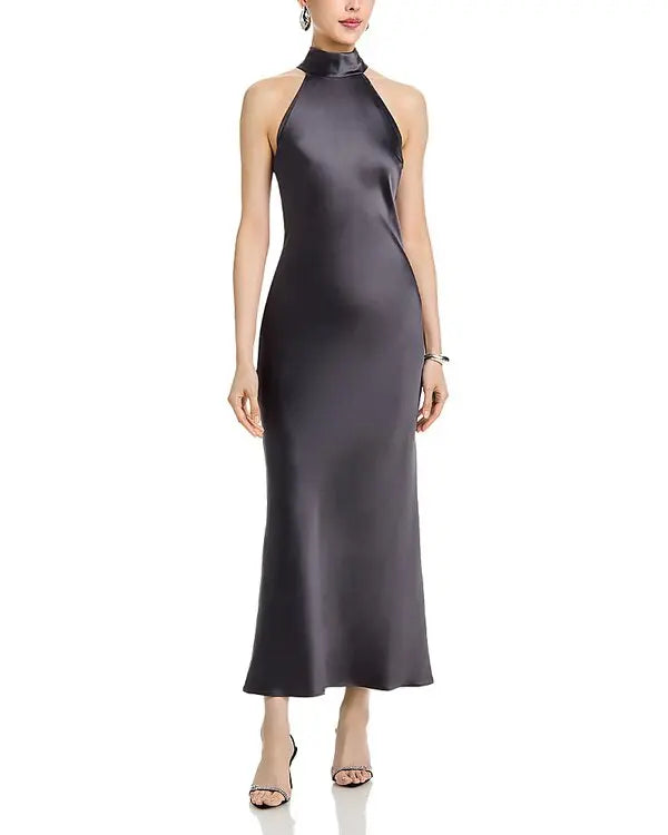 Skylar Satin Halter Midi Dress