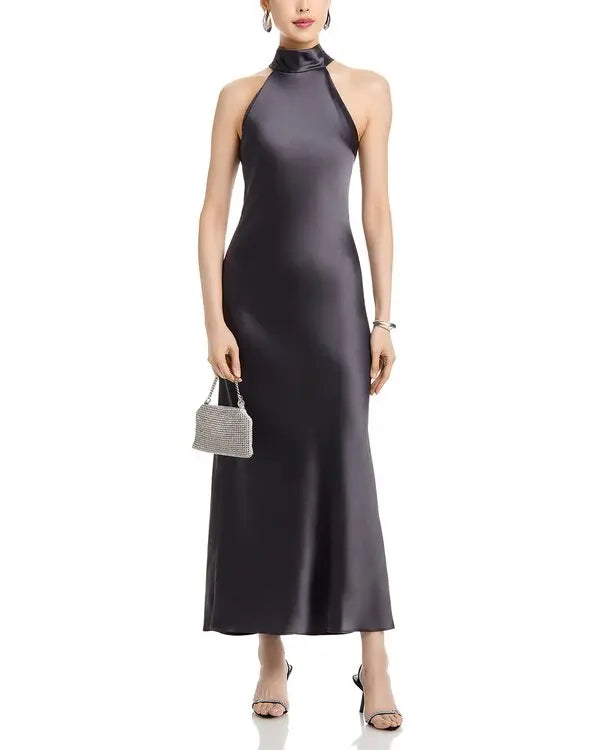 Skylar Satin Halter Midi Dress