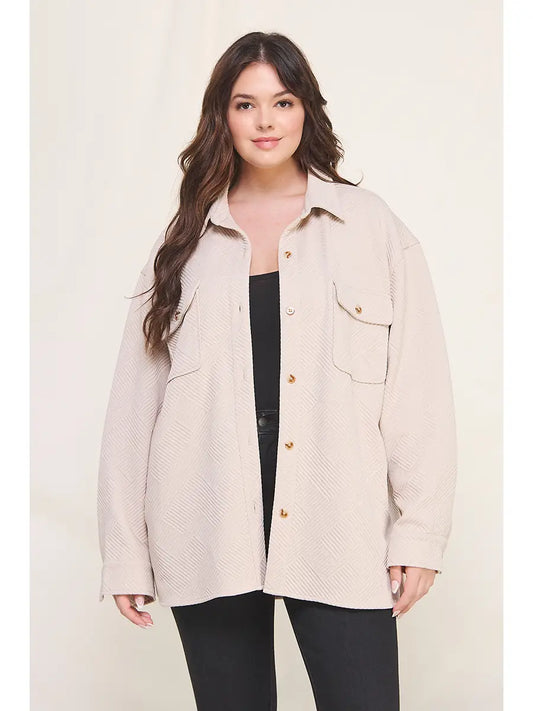 Romy Jacquard Knit Jacket- Plus