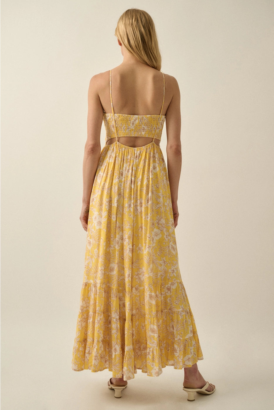 Irene Floral Ruffle Maxi Dress