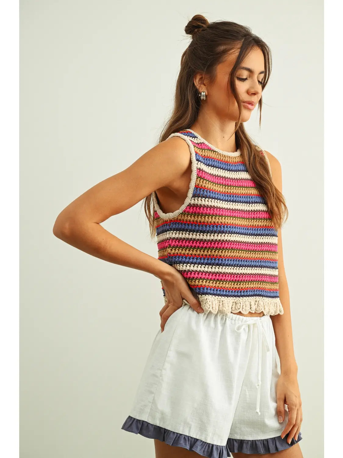 Kara Multi Color Sleeveless Knit Top