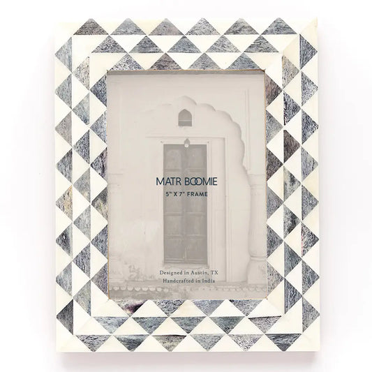 Bone Tile 5x7 Gray & White Picture Frame