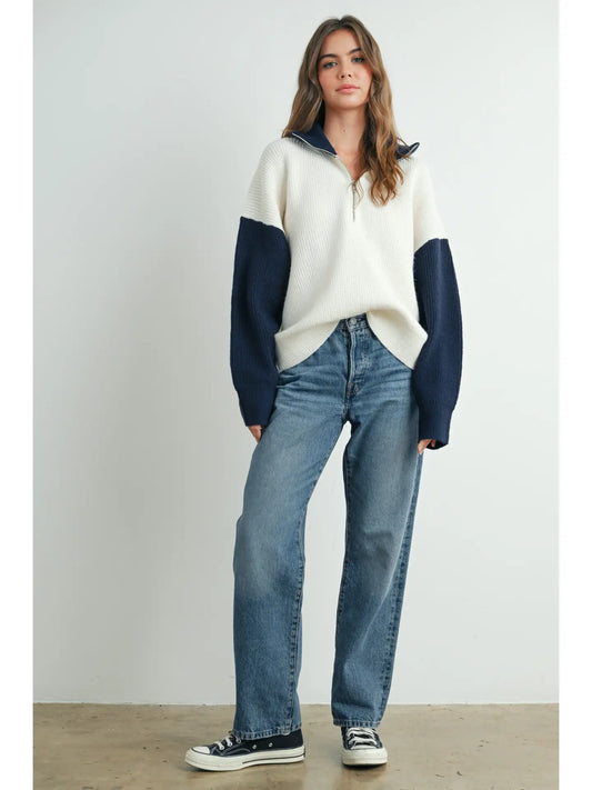 Quinn Color Block Half Zip