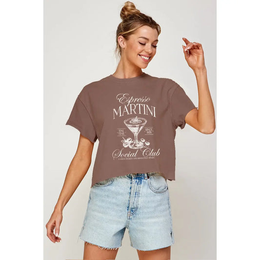 Espresso Martini Crop Vintage Graphic Tee