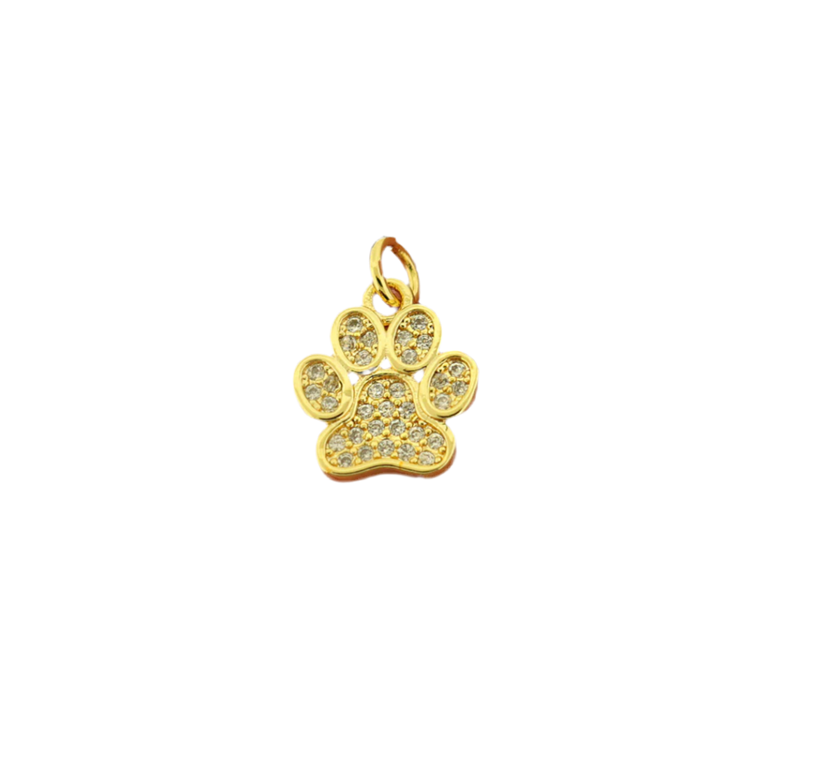 18k Gold Animal Paw Charm