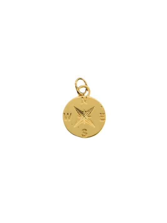 18k Gold Compass Charm