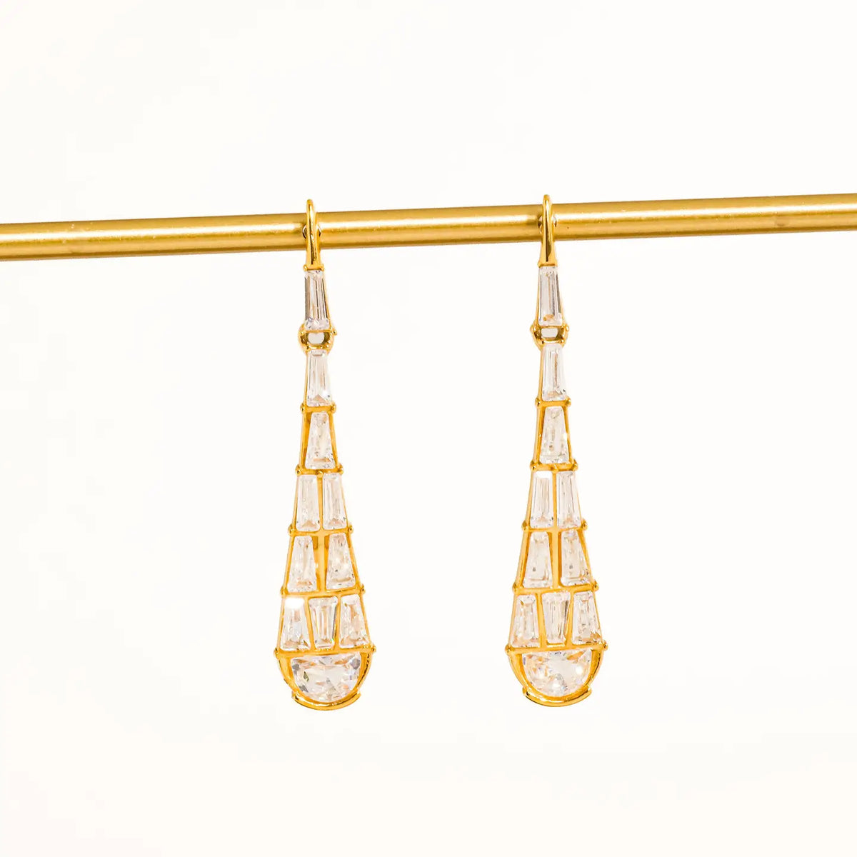 18K Gold Non-Tarnish Cz Serpent Earrings