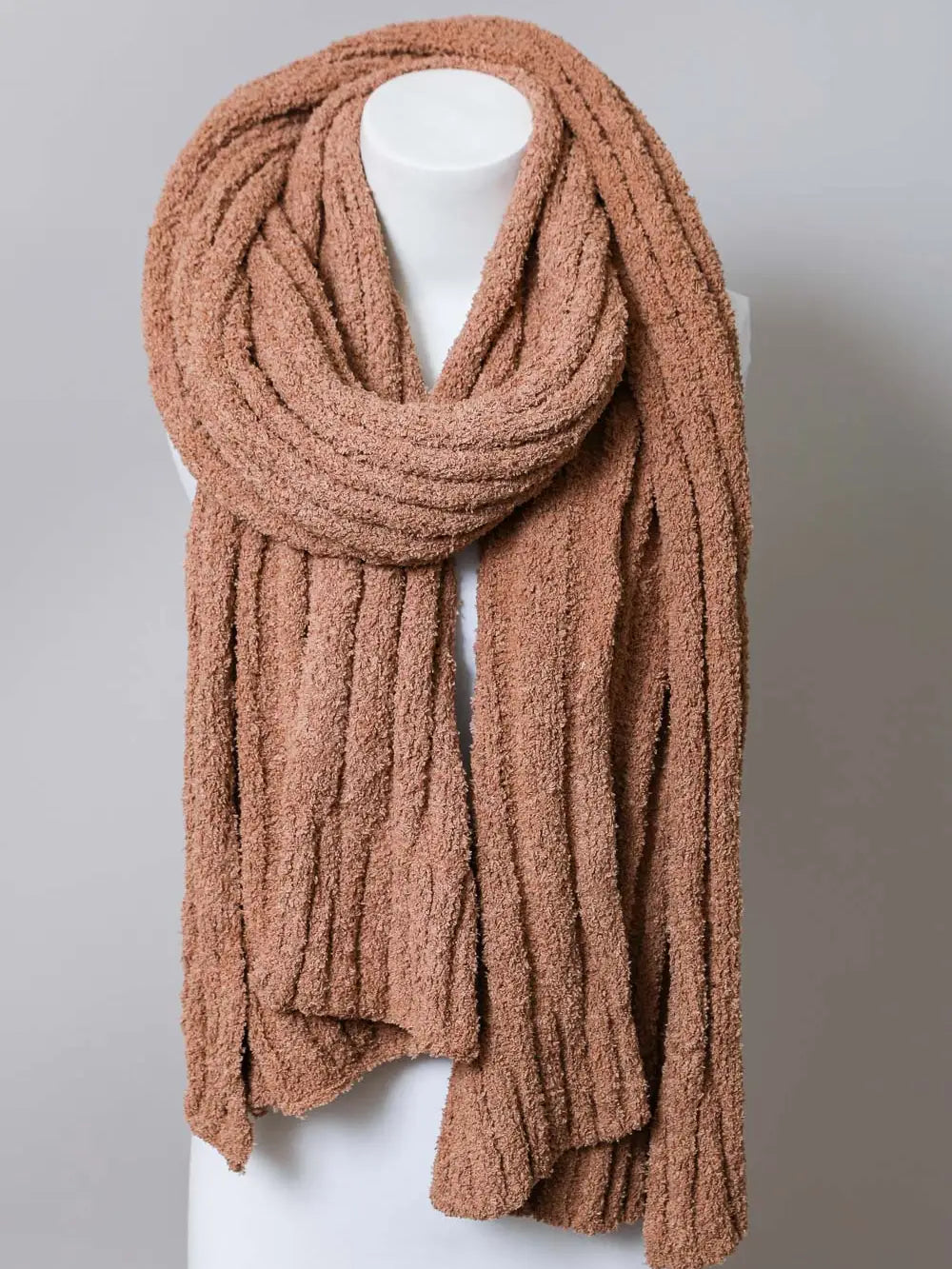 Boucle Vertical Knit Scarf