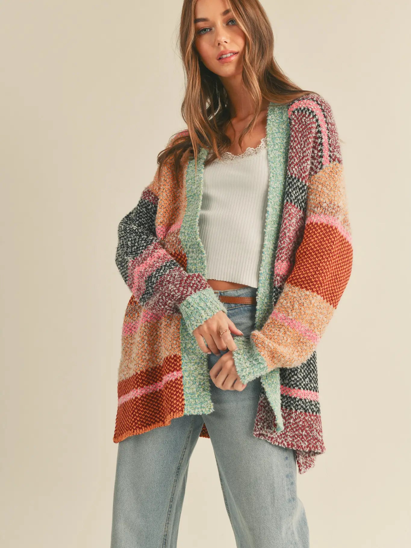Bella Oversized Colorblock Cardigan