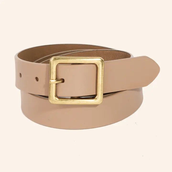 Leather Square Buckle Belt