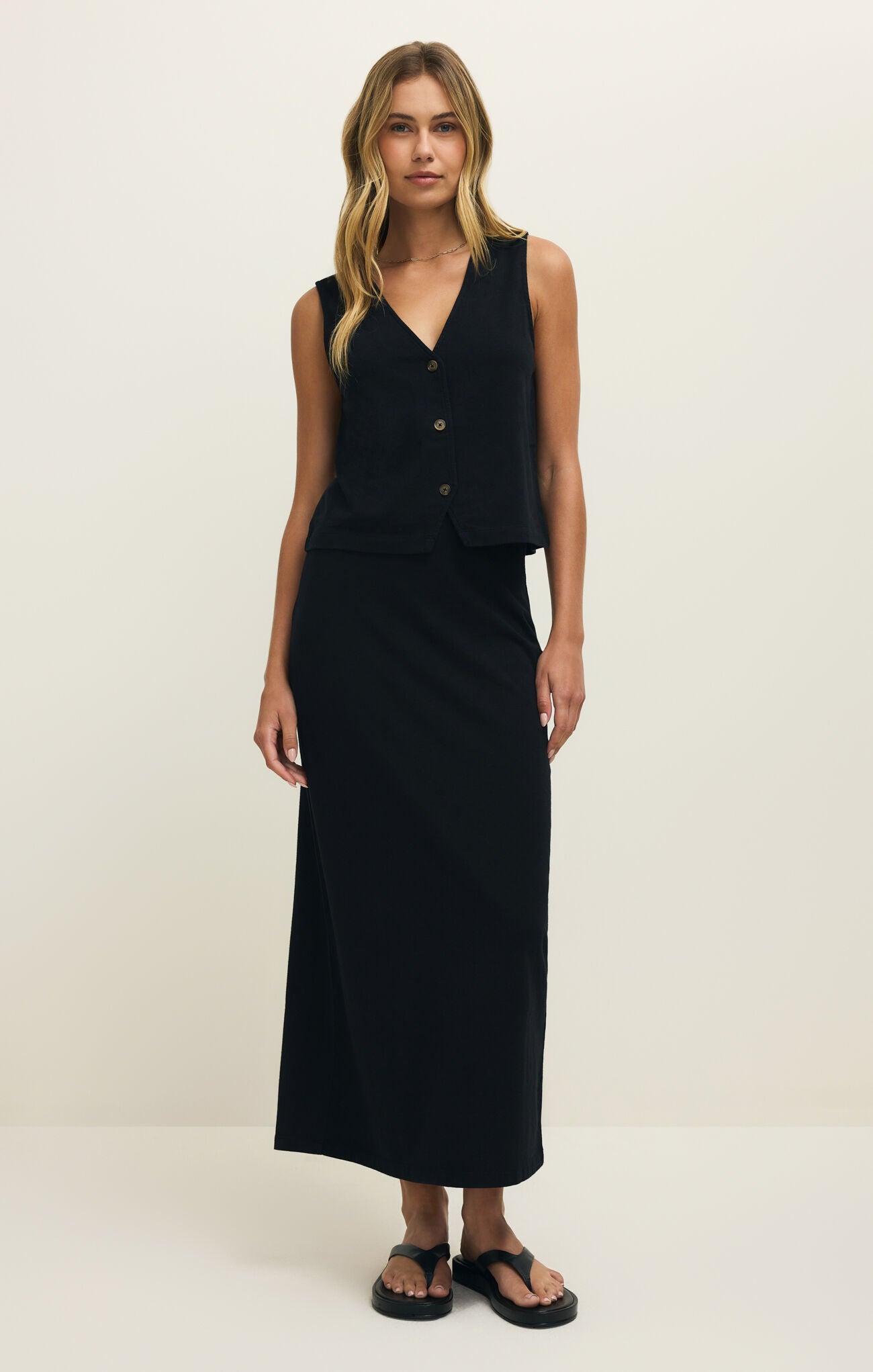 Gail Jersey Cotton Midi Skirt