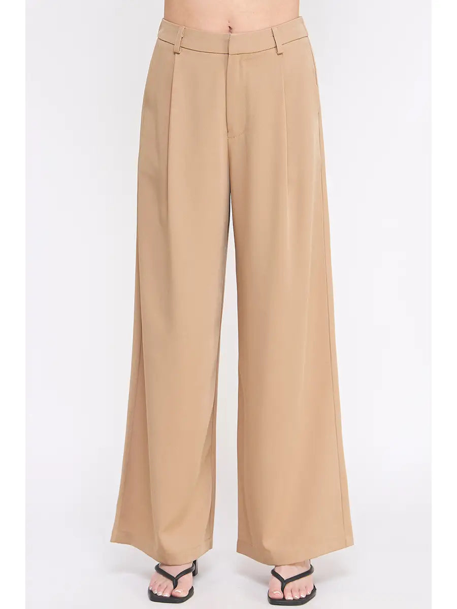 Valerie Pleat Front Drapey Twill Trouser Pant