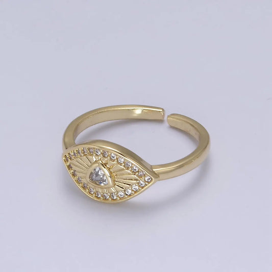 Dainty Evil Eye Stacking Ring