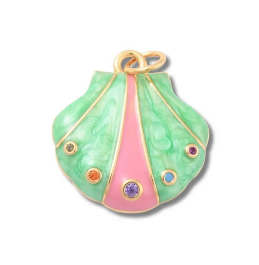 Green and Pink Shell Charm
