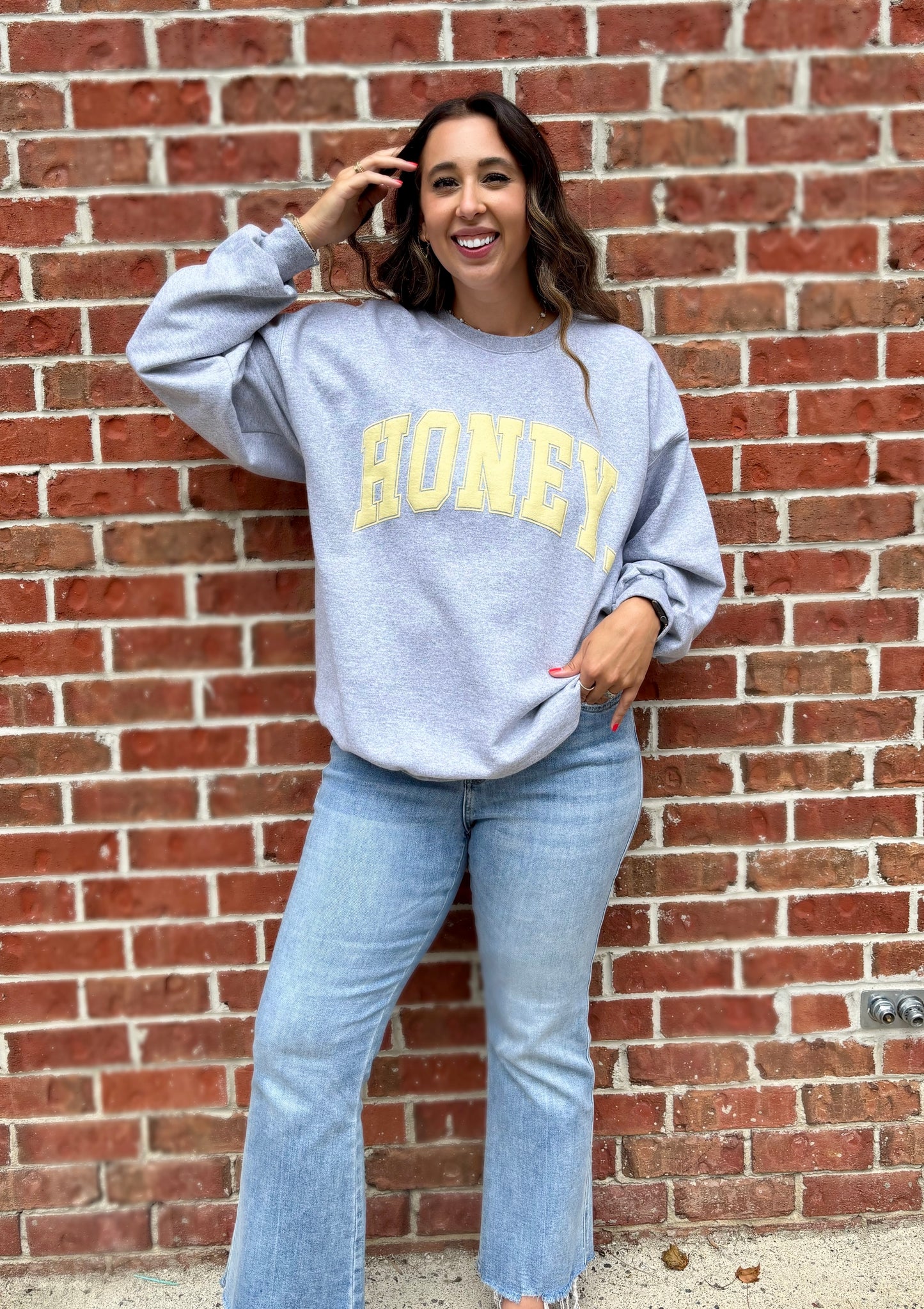 PREORDER Honey. Varsity Crew Sweatshirt
