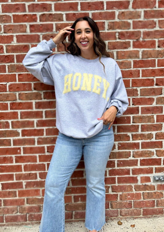 PREORDER Honey. Varsity Crew Sweatshirt