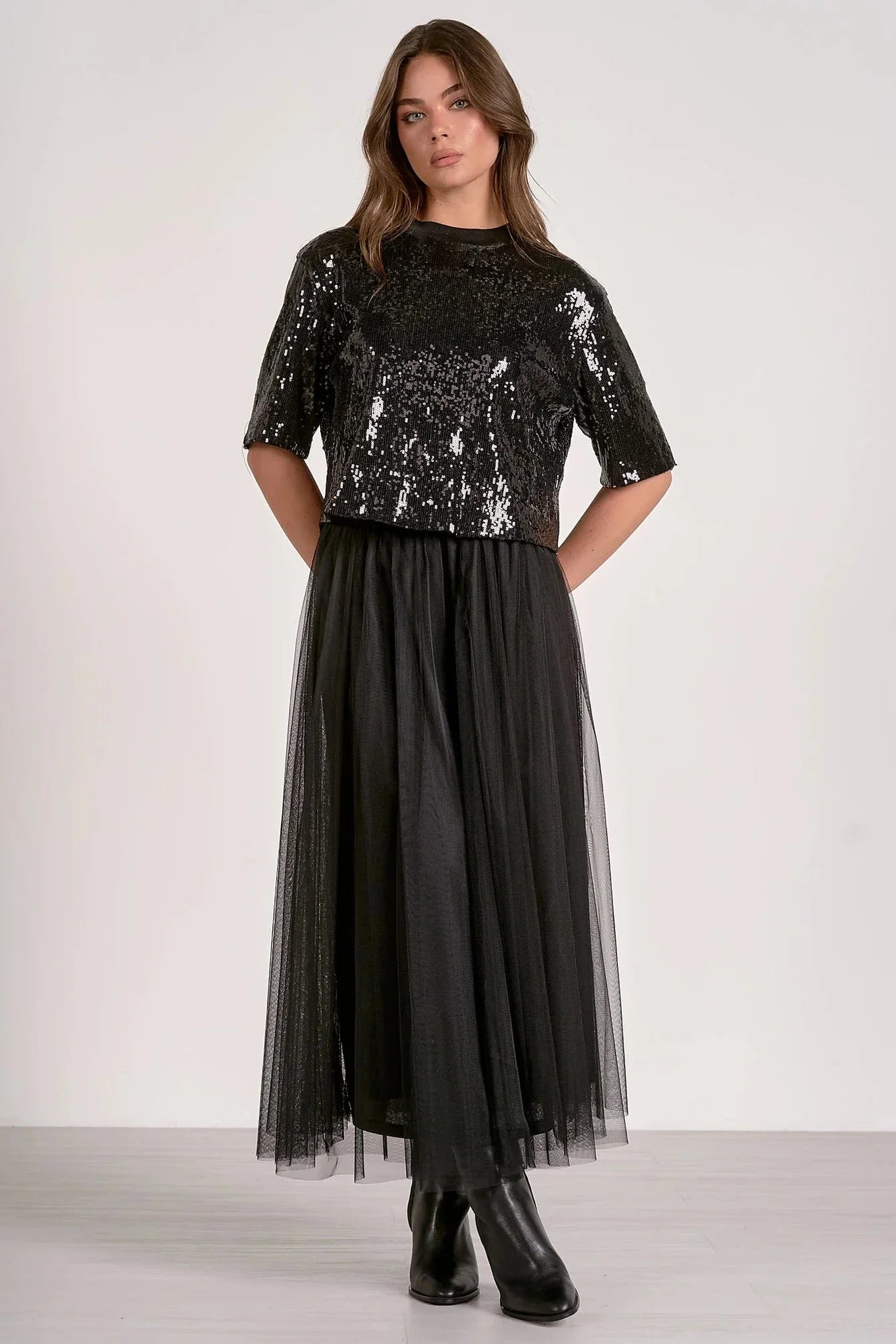 Joy Tulle Midi Skirt