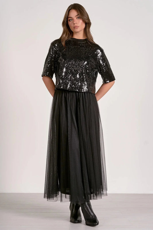 Joy Tulle Midi Skirt