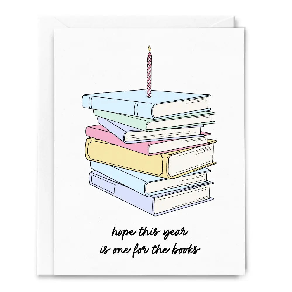 One For the Books Birthday Greeting Card