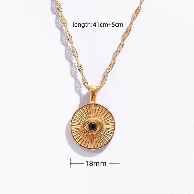 Evil Eye Coin Necklace