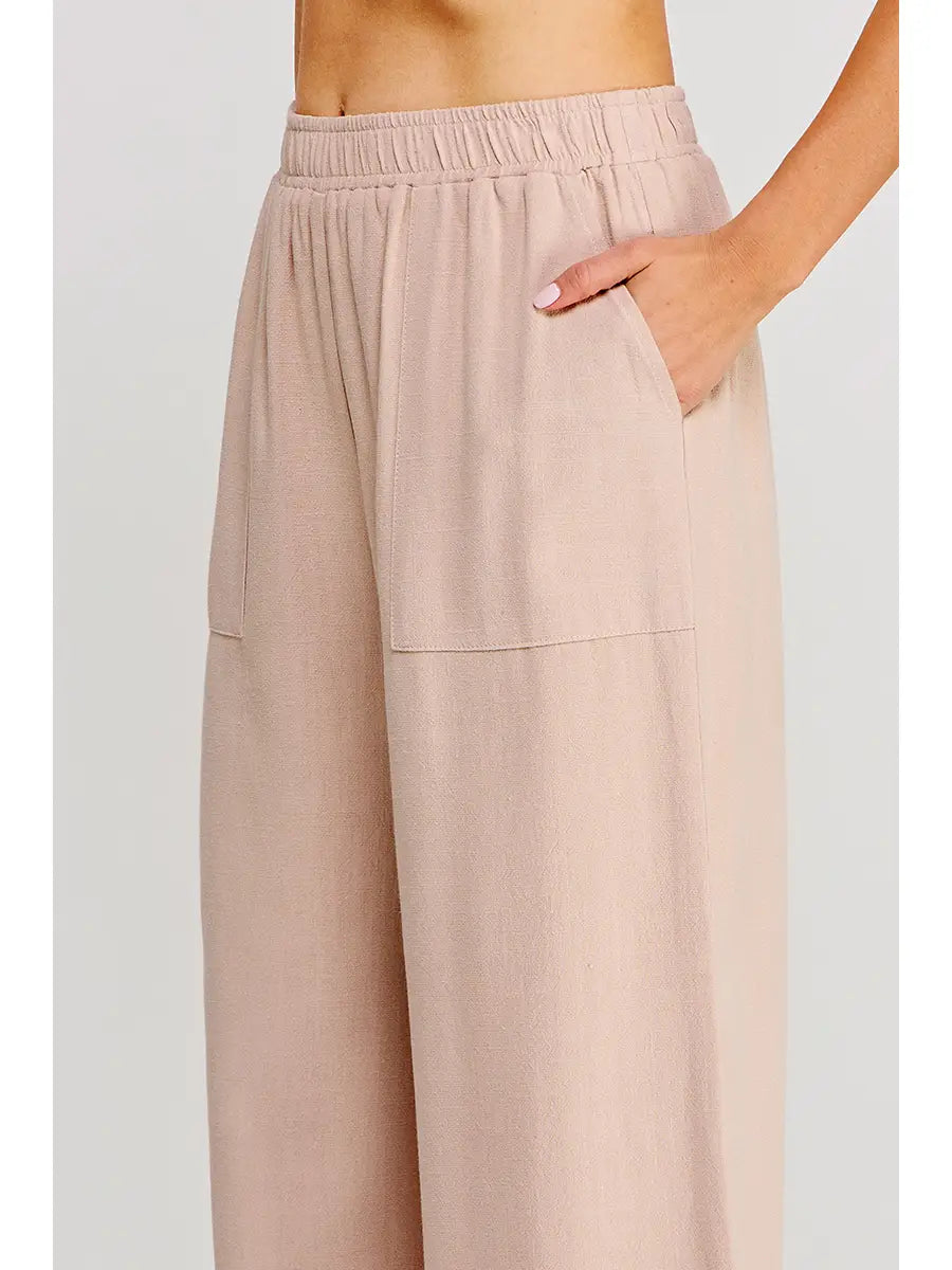 Sacha Linen Blend Scallop Edge Pant