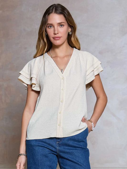 Soren Flutter Sleeve Blouse