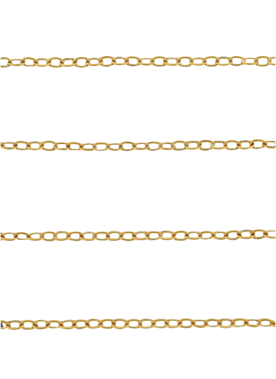 18k Gold Cable Chain Dainty .5mm