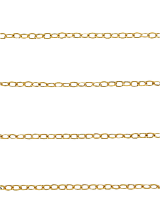 18k Gold Cable Chain Dainty .5mm